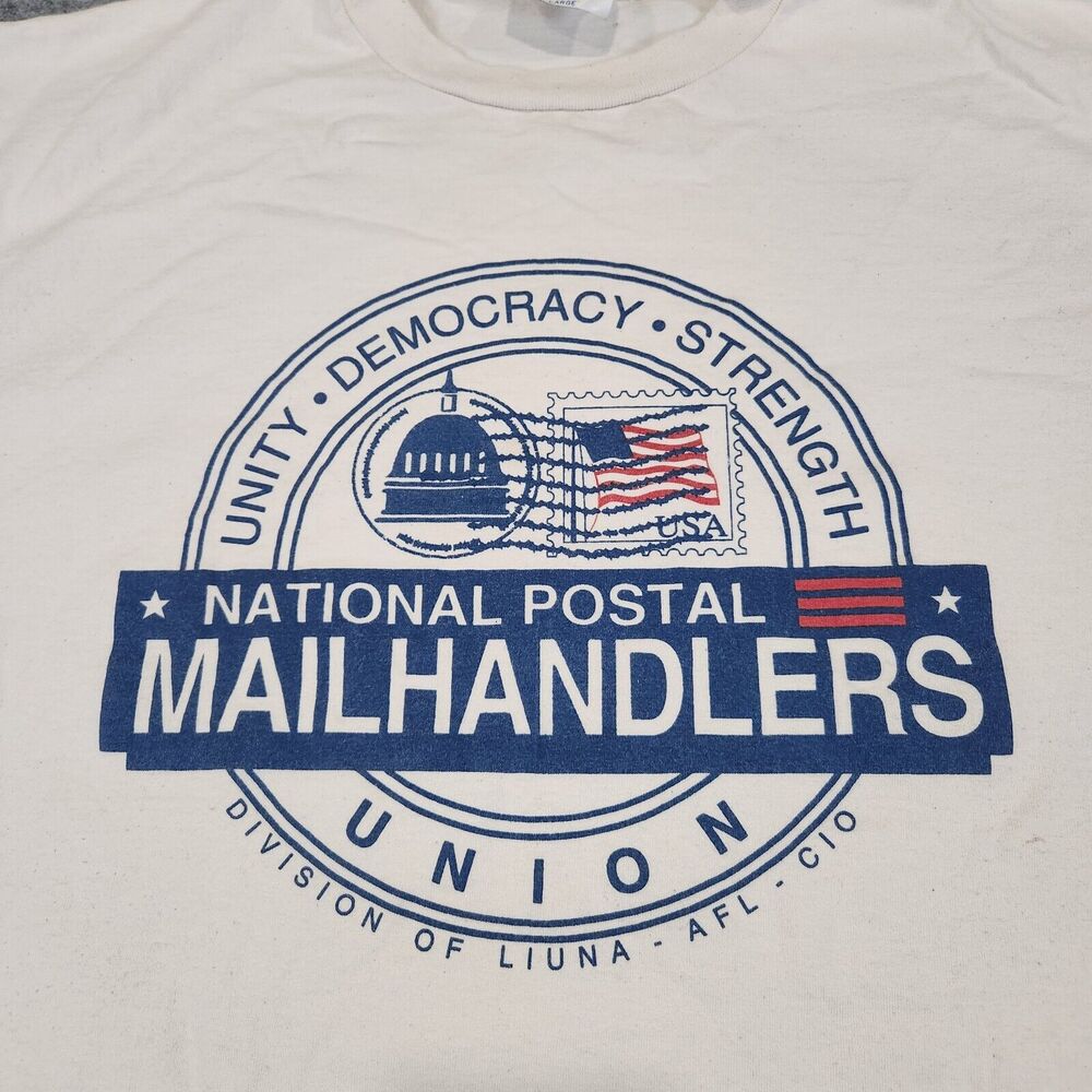 VTG NPMHU National Postal Mailhandlers Union Mens XL‎ USA Single Stitch T Shirt - Picture 4 of 12